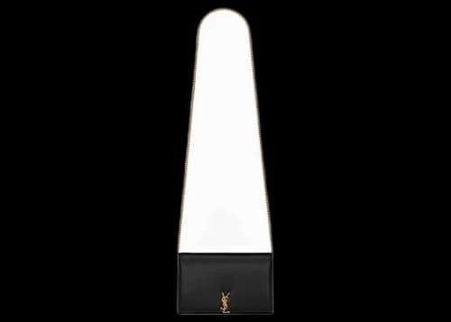 Saint Laurent Cassandre Chain Wallet In Glossy Smooth Leather Black