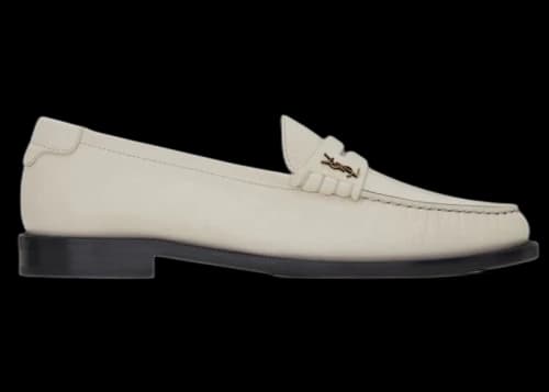 Saint Laurent LE Loafer Penny Slippers Pearl