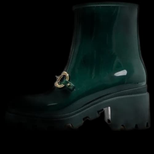 Gucci Rubber Ankle Boot With Horsebit 'Dark Green' (Women's)