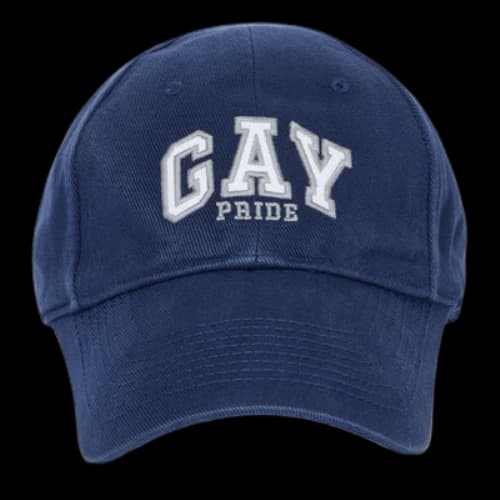 Balenciaga Embroidered Pride Cotton-Twill Baseball Cap 'Blue'