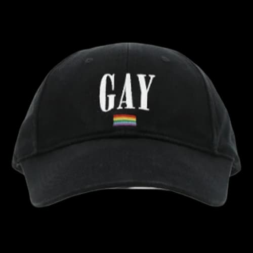 Balenciaga Embroidered Pride Logo Cotton-Twill Baseball Cap 'Black' (Women's)