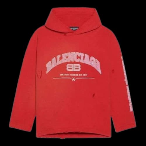 Balenciaga Maison Balenciaga Cropped Hoodie 'Cardi Red'