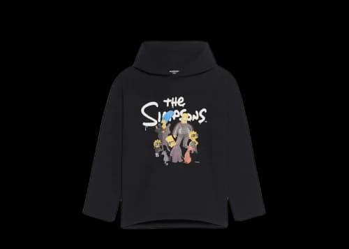 Balenciaga x The Simpsons Womens Cropped Hoodie Black