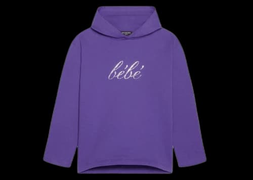 Balenciaga Womens Bebe Cropped Hoodie Purple