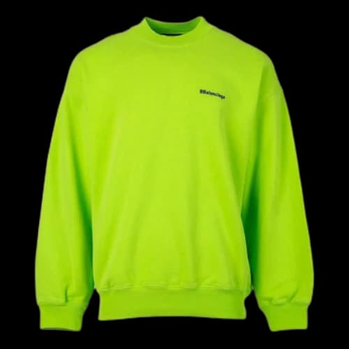 Balenciaga Contrasting Logo Sweatshirt 'Lime'