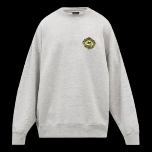 Balenciaga Sporty B Crest Logo Crewneck Sweater 'Grey'