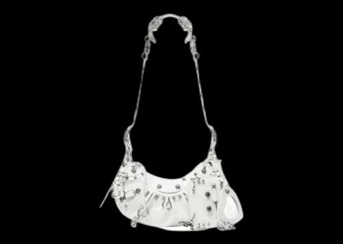 Balenciaga Le Cagole XS Shoulder Bag With Piercing White Arena