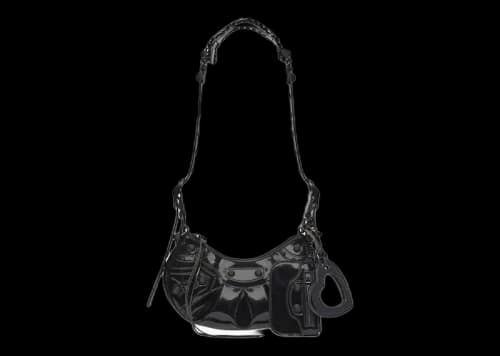 Balenciaga Le Cagole XS Shoulder Bag In Patent Fabric Black