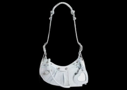 Balenciaga Le Cagole XS Rhinestones Shoulder Bag Light Blue