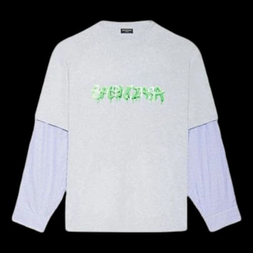 Balenciaga Slime Logo Layered T-Shirt 'Grey'