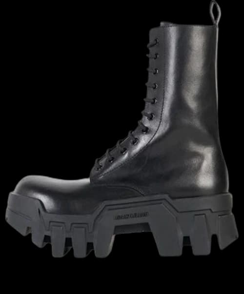 Balenciaga Bulldozer Lace Up Boot 'Black Vegetal Calfskin' (Women's)