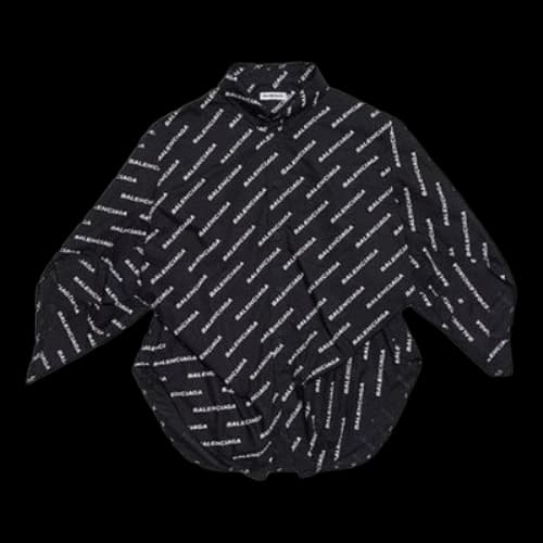 Balenciaga Typo Logo-Print Long Sleeve Shirt 'Black' (Women's)