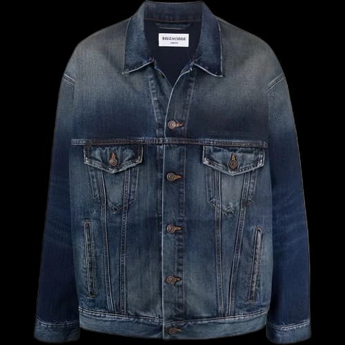 Balenciaga Embroidered Logo Denim Jacket 'Blue'