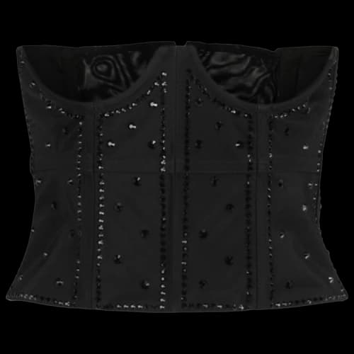 Gucci Sequin Embroidered Corset Top Black