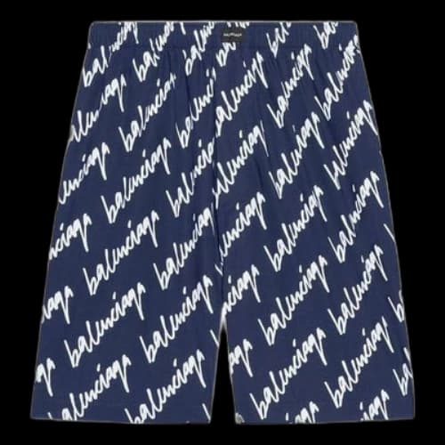 Balenciaga All Over Scribble Shorts 'Indigo'