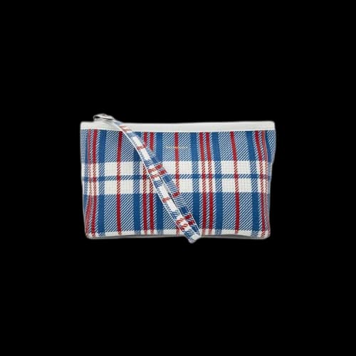 Balenciaga Barbes Z Check Printed Pouch Wristlet 'Cobalt Blue'