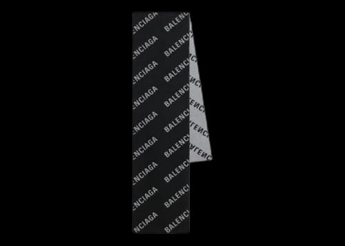 Balenciaga Jacquard Allover Logo Macro Scarf Black/White