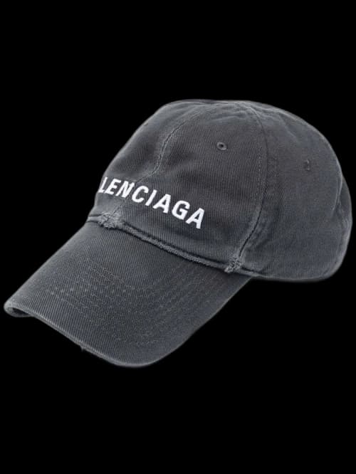 Balenciaga Washed Out Baseball Cap Dark Grey
