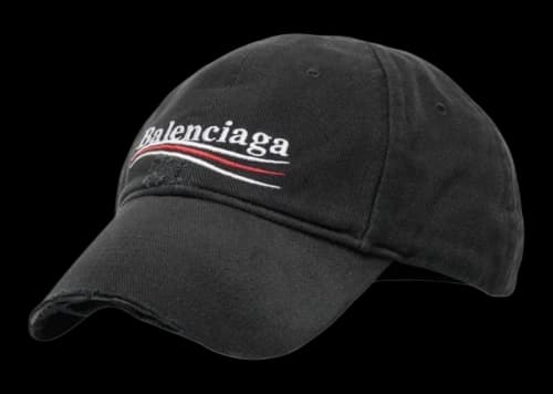 Balenciaga Political Campaign Distressed Cap Grey/Multi