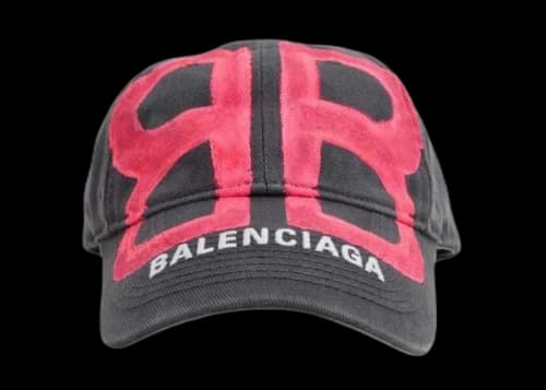 Balenciaga BB Sprayed Cap Baseball Cap Grey Pink