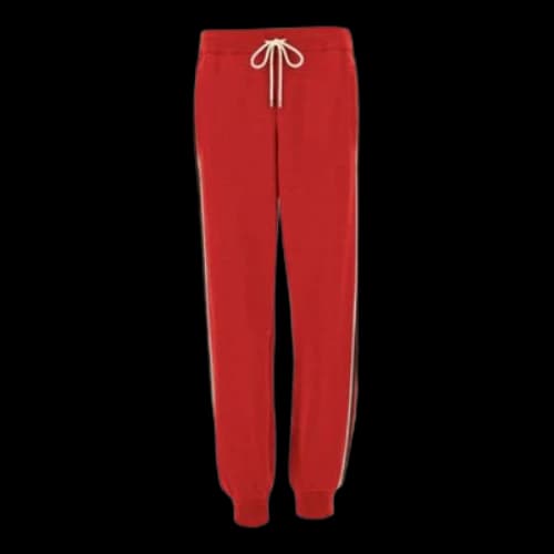 Gucci Wool Jersey Track Bottoms With Web 'Red'