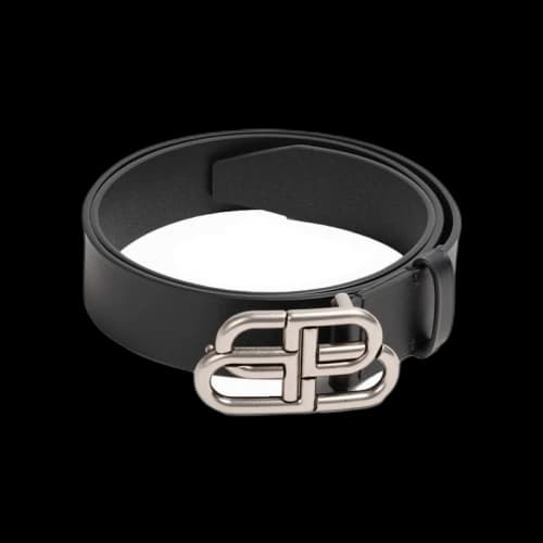 Balenciaga BB Silver-tone Belt Black