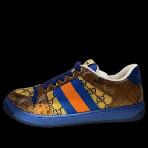 Gucci Screener Low-Top Sneakers 'Blue Brown'