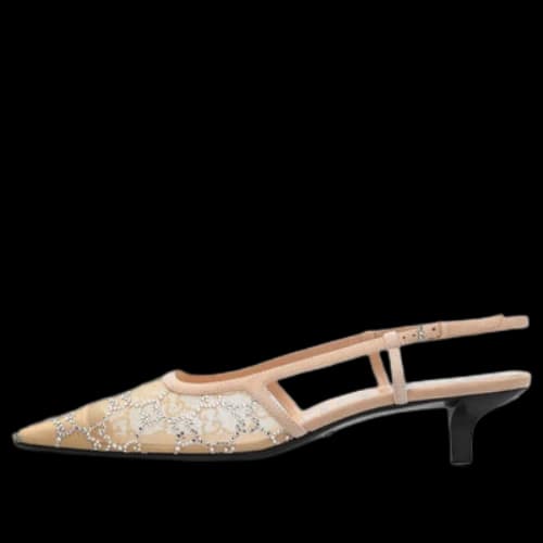 Gucci GG slingback pump 'Rose Beige mesh GG crystals' (Women's)