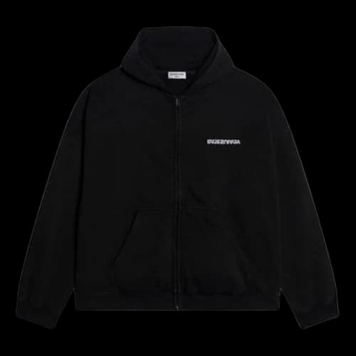 Balenciaga Turn Zip-Up Hoodie Wide Fit 'Black'