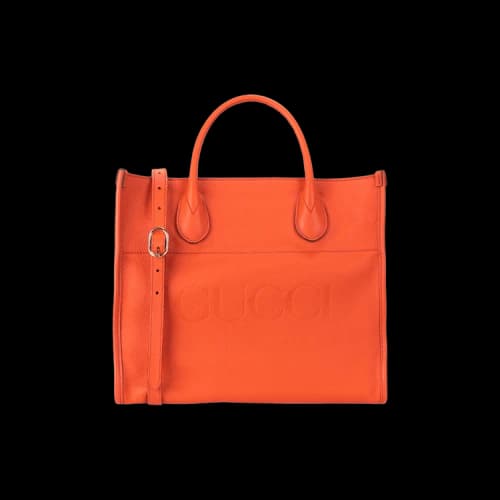 Gucci Small Logo Embossed Tote 'Orange'