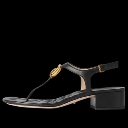 Gucci Marmont Double G sandal 'Black' (Women's)