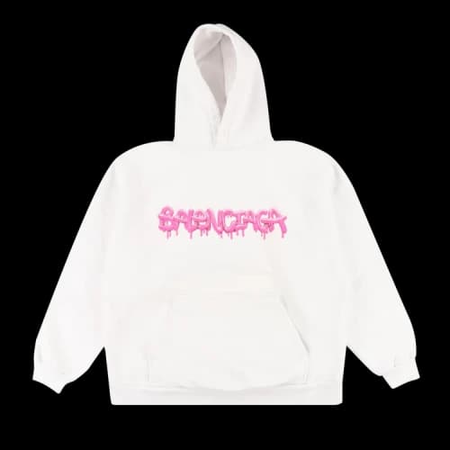 Balenciaga Slime Logo Hoodie 'White/Pink'