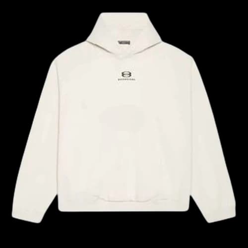 Balenciaga Wide Fit Hoodie 'Chalky White/Black'