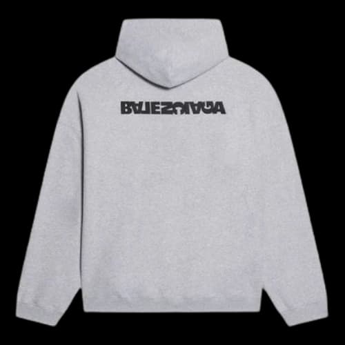 Balenciaga Turn Hoodie Wide Fit 'Heather Grey Black'