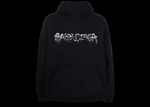 Balenciaga Wide Fit Slime Hoodie Black