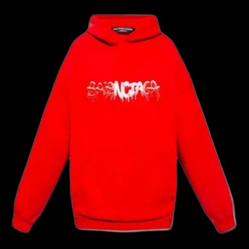 Balenciaga SS22 Logo Hoodie 'Red'