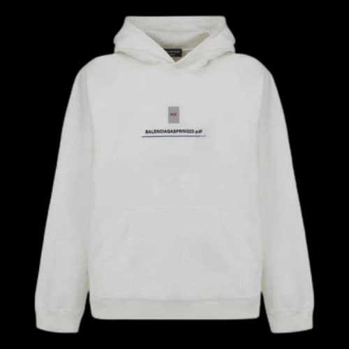 Balenciaga PDF Logo Oversized Popover Hoodie 'Off White'