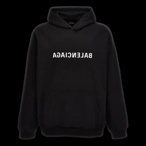 Balenciaga Reverse Logo Hoodie 'Black'
