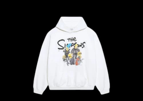 Balenciaga x The Simpsons Womens Wide Fit Hoodie White