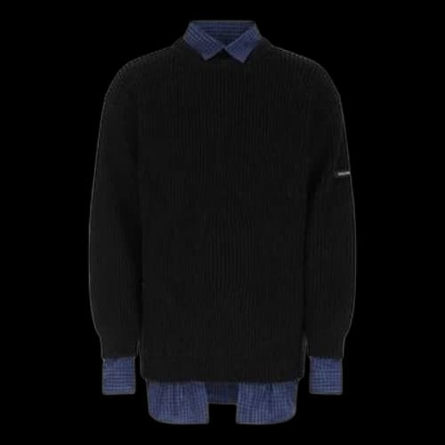Balenciaga Shirt Detail Layered Jumper 'Black'