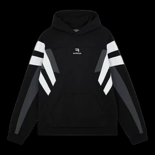 Balenciaga Sporty B Tracksuit Hoodie 'Black Grey White'