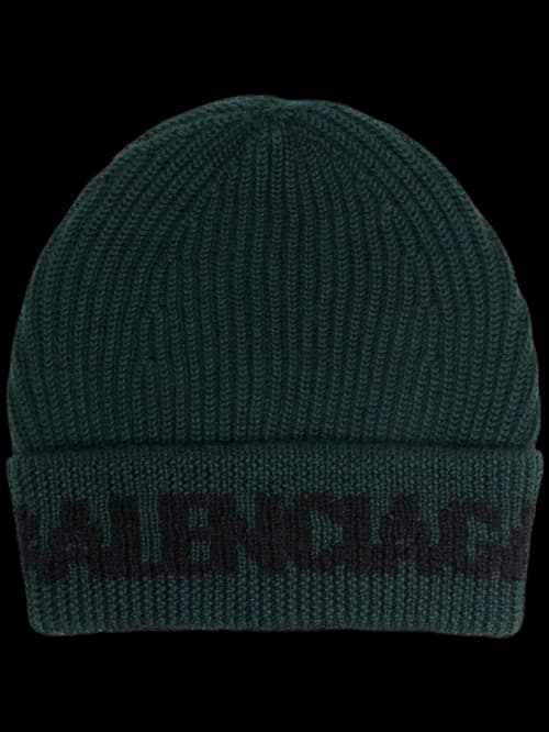 Balenciaga Intarsia Logo Beanie Green