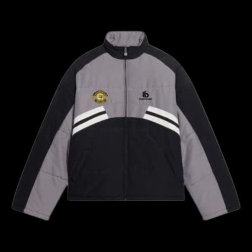Balenciaga Padded Funnel-Neck Tracksuit Jacket 'Grey Black'