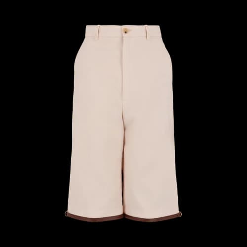 Gucci Leather Trimmed Knee-Length Shorts Beige