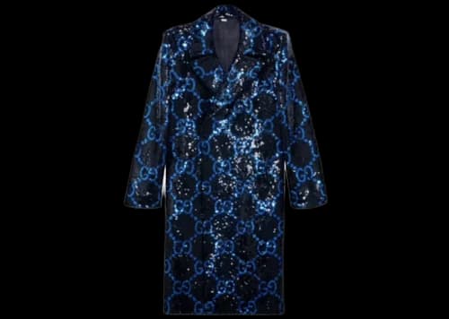 Gucci x Balenciaga The Hacker Project GG Sequin Coat Black/Blue