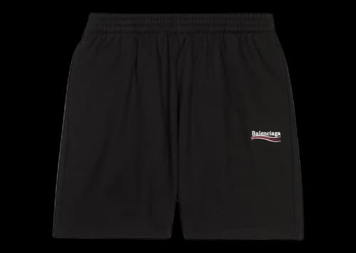 Balenciaga Political Campaign Large Fit Sweat Shorts Black/White