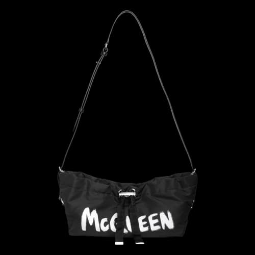 Alexander McQueen Small Bundle Graffiti Bag Black