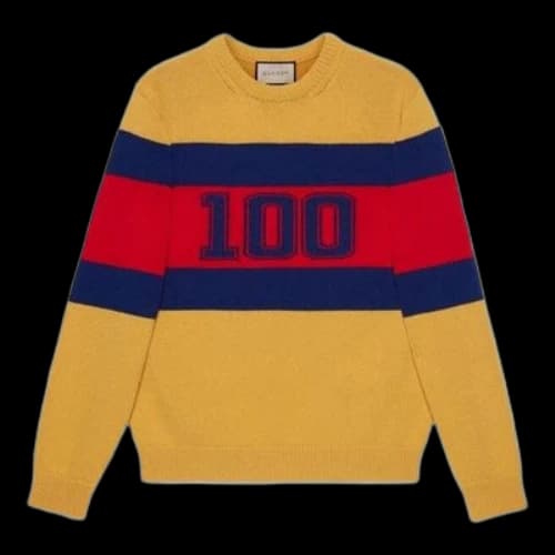 Gucci 100 Wool Sweater 'Yellow Red Blue'