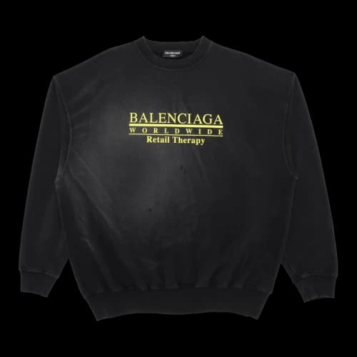 Balenciaga Regular Crewneck 'Black/Yellow'