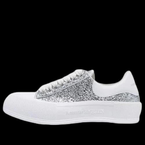 Alexander McQueen Glitter Deck Plimsoll 'Silver' (Women's)